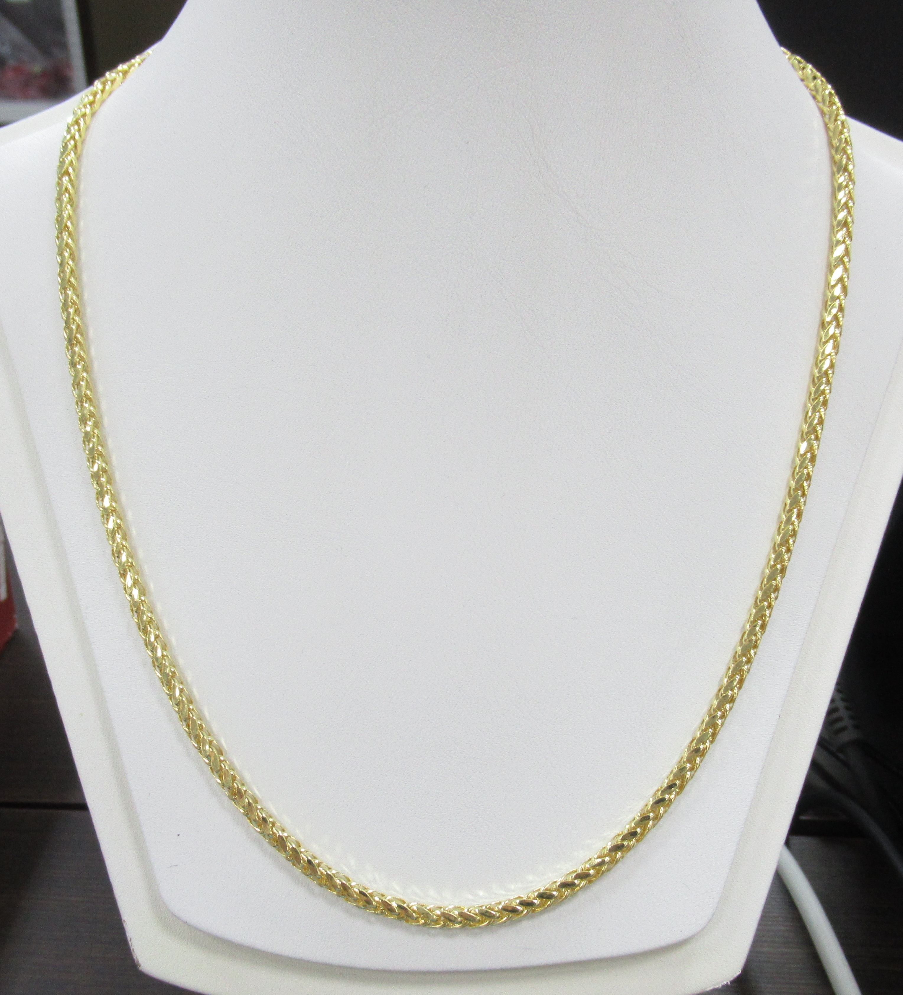 Цепь из желтого золота плетение  "Колос"